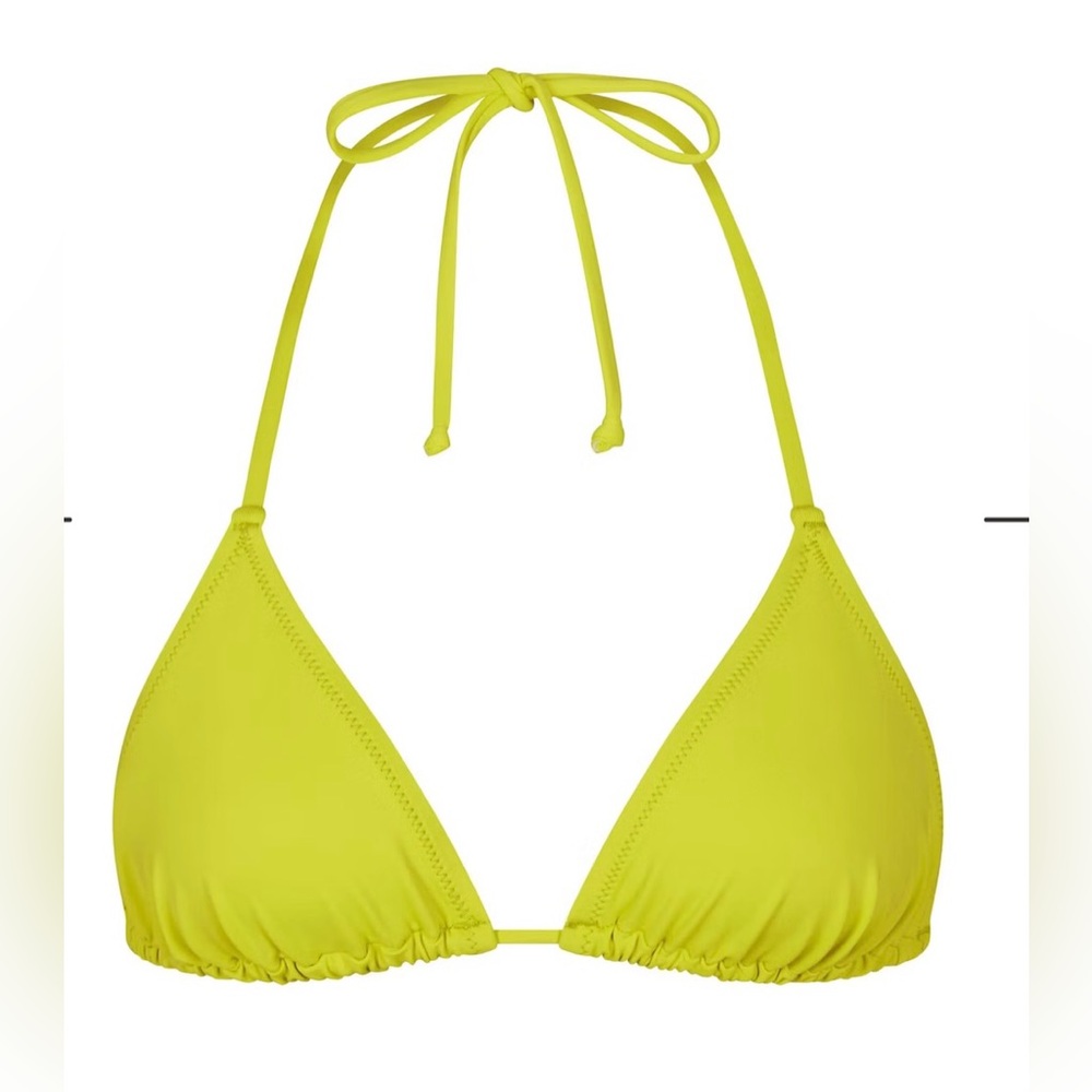 NWOT SKIMS Signature Swim Triangle Chartreuse Green Bikini Top - medium